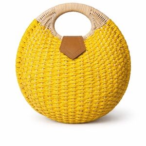 Yellow Woven Handbag